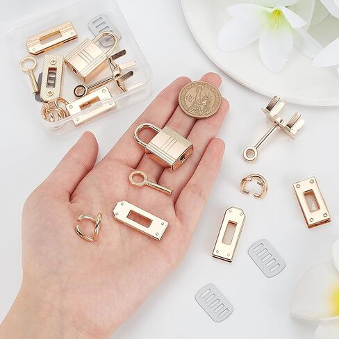 WADORN 24pcs Alloy Bag Lock Clasp Set, 2 Sets Purse Closure Hardware DIY Bag Making Lock Fastener Handbag Luggage Replacement Accessories for DIY Leather Crafts Shoulder Bag Repair in Saudi Arabia
