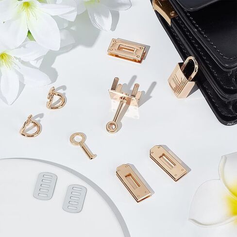 WADORN 24pcs Alloy Bag Lock Clasp Set, 2 Sets Purse Closure Hardware DIY Bag Making Lock Fastener Handbag Luggage Replacement Accessories for DIY Leather Crafts Shoulder Bag Repair in Saudi Arabia