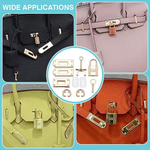 WADORN 24pcs Alloy Bag Lock Clasp Set, 2 Sets Purse Closure Hardware DIY Bag Making Lock Fastener Handbag Luggage Replacement Accessories for DIY Leather Crafts Shoulder Bag Repair in Saudi Arabia