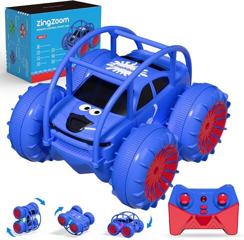 Remote Control Car, Fast Direct Charging RC Cars Amphibious 360° Rotating LED Rechargeable Stunt Car 2.4Ghz 4WD All Terrain RC Race Cars Toy Christmas Birthday Gift for Kids Boys Girls Aged 3-12 years in Saudi Arabia
