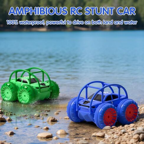 Remote Control Car, Fast Direct Charging RC Cars Amphibious 360° Rotating LED Rechargeable Stunt Car 2.4Ghz 4WD All Terrain RC Race Cars Toy Christmas Birthday Gift for Kids Boys Girls Aged 3-12 years in Saudi Arabia