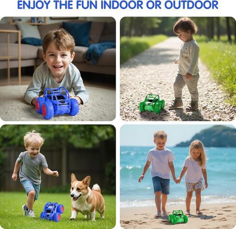 Remote Control Car, Fast Direct Charging RC Cars Amphibious 360° Rotating LED Rechargeable Stunt Car 2.4Ghz 4WD All Terrain RC Race Cars Toy Christmas Birthday Gift for Kids Boys Girls Aged 3-12 years in Saudi Arabia