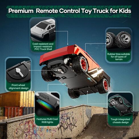 Remote Control Car RC Trucks - 2WD RC Truck Toy RC Cars for All Terrain, 1/24 Scale Pick-up Hobby Monster Truck Toys 2.4GHz Off-Road Vehicles Kids Gifts for Boys/Girls Age 3+, Silver in Kuwait