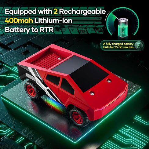 Remote Control Car RC Trucks - 2WD RC Truck Toy RC Cars for All Terrain, 1/24 Scale Pick-up Hobby Monster Truck Toys 2.4GHz Off-Road Vehicles Kids Gifts for Boys/Girls Age 3+, Silver in Kuwait