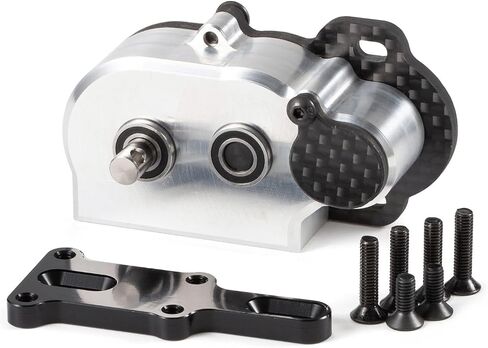 LCG Transmission NOD Tiny Gearbox with Adapter Plate for Straight Axle Axial AR44 AR45 AR60 Enduro Vanquish F9 F10 (Silver) in Kuwait