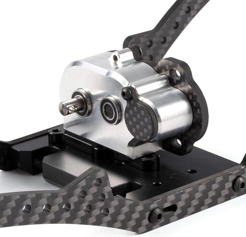 LCG Transmission NOD Tiny Gearbox with Adapter Plate for Straight Axle Axial AR44 AR45 AR60 Enduro Vanquish F9 F10 (Silver) in Kuwait