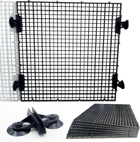 Black Aquarium Divider Panel Fish Tank Separator Plastic Grid in Kuwait
