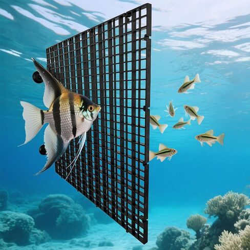 Black Aquarium Divider Panel Fish Tank Separator Plastic Grid in Kuwait