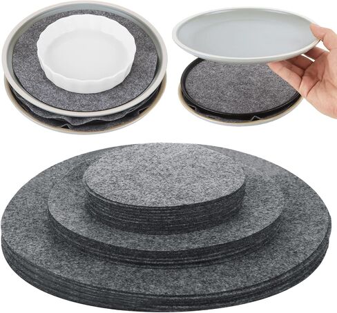 SHUESS 150 Pieces Plate Dividers for Cabinet, 3 Different Sizes Premium Felt Plate Dividers Round china Dish Protectors for Porcelain Cookware Protecting and Stacking in Saudi Arabia