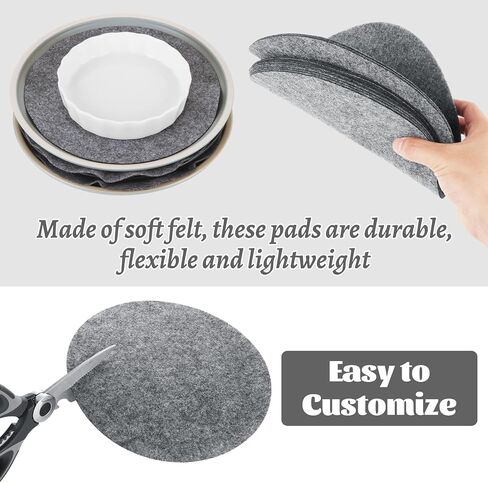 SHUESS 150 Pieces Plate Dividers for Cabinet, 3 Different Sizes Premium Felt Plate Dividers Round china Dish Protectors for Porcelain Cookware Protecting and Stacking in Saudi Arabia