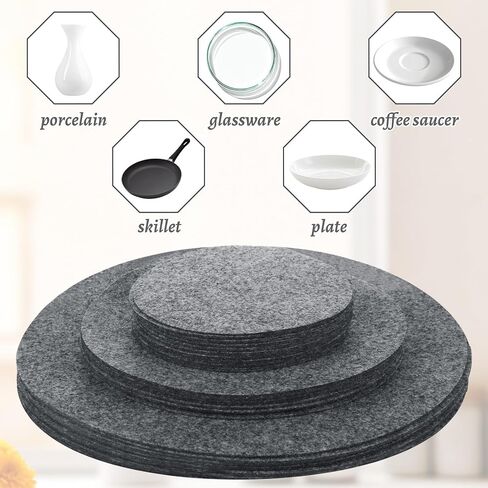 SHUESS 150 Pieces Plate Dividers for Cabinet, 3 Different Sizes Premium Felt Plate Dividers Round china Dish Protectors for Porcelain Cookware Protecting and Stacking in Saudi Arabia