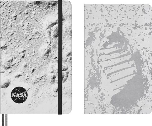 نسخة محدودة Moleskine Limited NASA "سطح القمر" المحكم ومجلة Cahier Plain Cahier ، كبيرة (5 "× 8.25") ، رمادي فاتح ، 176 صفحة in Kuwait