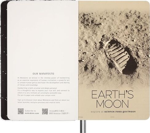 نسخة محدودة Moleskine Limited NASA "سطح القمر" المحكم ومجلة Cahier Plain Cahier ، كبيرة (5 "× 8.25") ، رمادي فاتح ، 176 صفحة in Kuwait