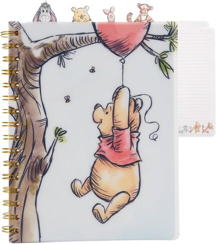 Disney Winnie The Pooh Tab Journal Notebook, Spiral Bound, 96 Lined Pages, 8 x 7 inches -White in Saudi Arabia