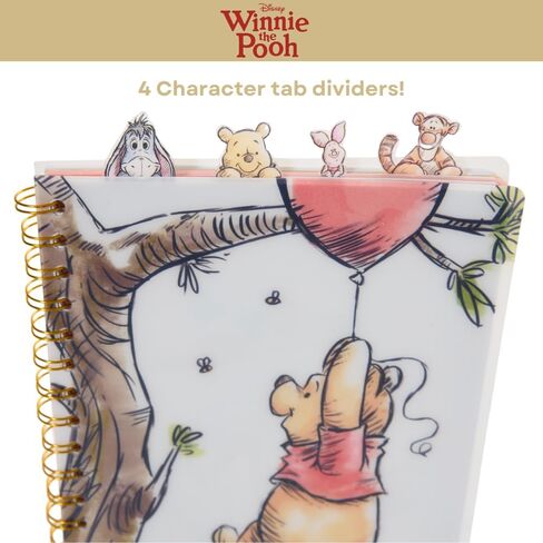 Disney Winnie The Pooh Tab Journal Notebook, Spiral Bound, 96 Lined Pages, 8 x 7 inches -White in Saudi Arabia