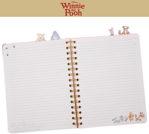 Disney Winnie The Pooh Tab Journal Notebook, Spiral Bound, 96 Lined Pages, 8 x 7 inches -White in Saudi Arabia