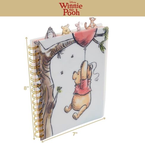 Disney Winnie The Pooh Tab Journal Notebook, Spiral Bound, 96 Lined Pages, 8 x 7 inches -White in Saudi Arabia