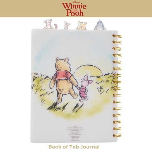 Disney Winnie The Pooh Tab Journal Notebook, Spiral Bound, 96 Lined Pages, 8 x 7 inches -White in Saudi Arabia