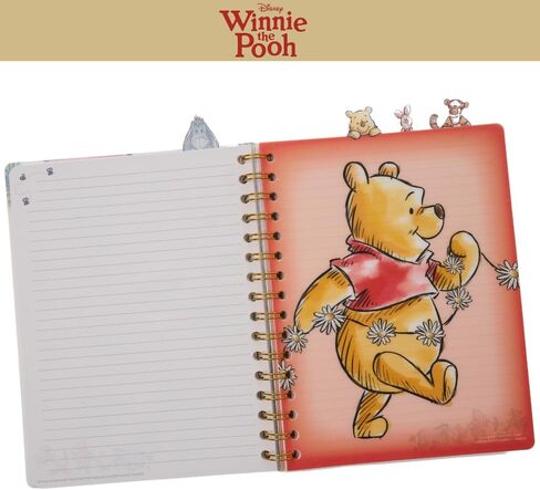 Disney Winnie The Pooh Tab Journal Notebook, Spiral Bound, 96 Lined Pages, 8 x 7 inches -White in Saudi Arabia