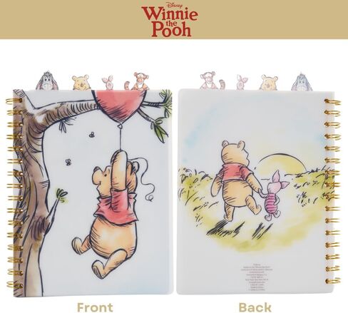 Disney Winnie The Pooh Tab Journal Notebook, Spiral Bound, 96 Lined Pages, 8 x 7 inches -White in Saudi Arabia