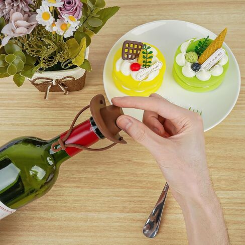 Cowboy Hat Silicone Wine Stopper, Funny Hat Shaped Wine Stoppers, Cute Kitchen Gadgets Wine Accessories Tools Gifts, Decoration Bottle Stoppers (2 Pack/Wheat color) in Saudi Arabia