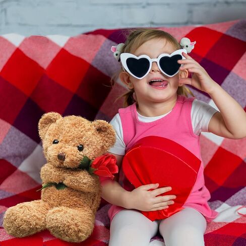 Civaner Bear محشو بالحيوان مع وردة مضحكة لطيفة الدب محشو بالحيوان هدية أفخم لزفاف عيد ميلاد صديقة الأم ، 11.8 بوصة (بيج) in Saudi Arabia