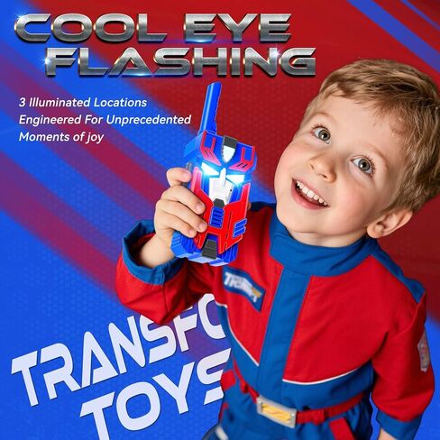 Transfer Toys Walyie Talkies for Kids 2 Pack Blue Leader Robot ، Range 2500 FT ، أضواء العين الباردة لـ 3 4 5 6 7 8 9 in Saudi Arabia