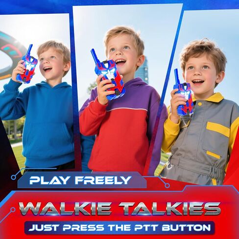 Transfer Toys Walyie Talkies for Kids 2 Pack Blue Leader Robot ، Range 2500 FT ، أضواء العين الباردة لـ 3 4 5 6 7 8 9 in Saudi Arabia