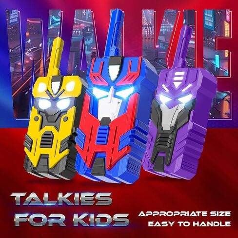 Transform Talkie Talkies for Kids Robot Toys ، 3 عبوات مع عيون باردة ومجموعة 2500 قدم ، ألعاب التخييم في الهواء الطلق ، هدايا أعياد الميلاد للفتيات الفتيات الذين تتراوح أعمارهم بين 3-12 in Saudi Arabia