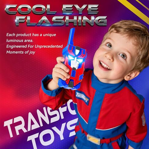 Transform Talkie Talkies for Kids Robot Toys ، 3 عبوات مع عيون باردة ومجموعة 2500 قدم ، ألعاب التخييم في الهواء الطلق ، هدايا أعياد الميلاد للفتيات الفتيات الذين تتراوح أعمارهم بين 3-12 in Saudi Arabia