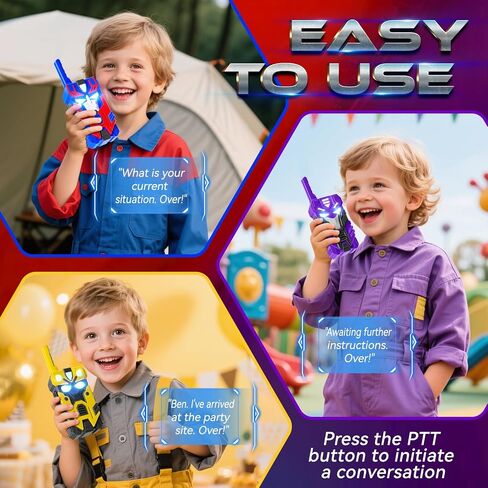 Transform Talkie Talkies for Kids Robot Toys ، 3 عبوات مع عيون باردة ومجموعة 2500 قدم ، ألعاب التخييم في الهواء الطلق ، هدايا أعياد الميلاد للفتيات الفتيات الذين تتراوح أعمارهم بين 3-12 in Saudi Arabia