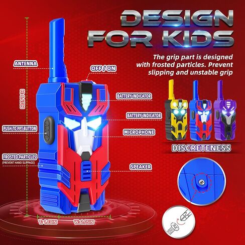 Transform Talkie Talkies for Kids Robot Toys ، 3 عبوات مع عيون باردة ومجموعة 2500 قدم ، ألعاب التخييم في الهواء الطلق ، هدايا أعياد الميلاد للفتيات الفتيات الذين تتراوح أعمارهم بين 3-12 in Saudi Arabia