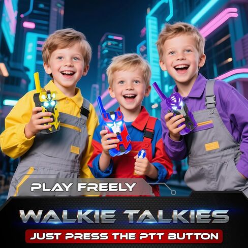 Transform Talkie Talkies for Kids Robot Toys ، 3 عبوات مع عيون باردة ومجموعة 2500 قدم ، ألعاب التخييم في الهواء الطلق ، هدايا أعياد الميلاد للفتيات الفتيات الذين تتراوح أعمارهم بين 3-12 in Saudi Arabia