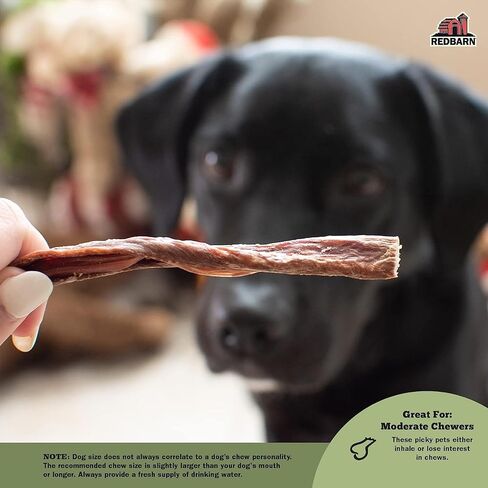 Redbarn Bully Slims 4.7 oz Natural Beef Esophagus Dog Treats - Rawhide Free Chews for Small Dogs, Puppies & Senior Dogs - Single Protein Digestible Dental Chew Sticks in Kuwait
