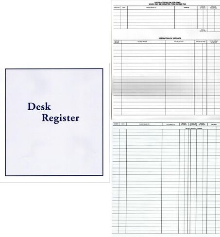 Check Desk Registers, Size 8 1/2" x 9 1/4", Executive Business Deskbook Large Format Check Transaction Registers (5 Registers) in Saudi Arabia