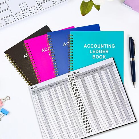Accounting Ledger Book, Check Registers for Personal Checkbook, 8.5" × 6.5", Blank Ledger Transaction Registers for Personal or Business Bank, Saving Account, Deposit and Credit Card, Thick Paper in Kuwait