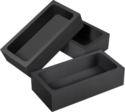 OperItacx Graphite GENT MOUNT من أجل صب المعادن ، صب قالب الصهر لذوبان صقل النحاس النحاس من الألومنيوم الفضي الذهبي (3.9x2x2.5in 3pcs) in Kuwait