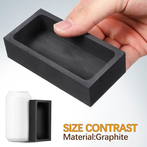 OperItacx Graphite GENT MOUNT من أجل صب المعادن ، صب قالب الصهر لذوبان صقل النحاس النحاس من الألومنيوم الفضي الذهبي (3.9x2x2.5in 3pcs) in Kuwait