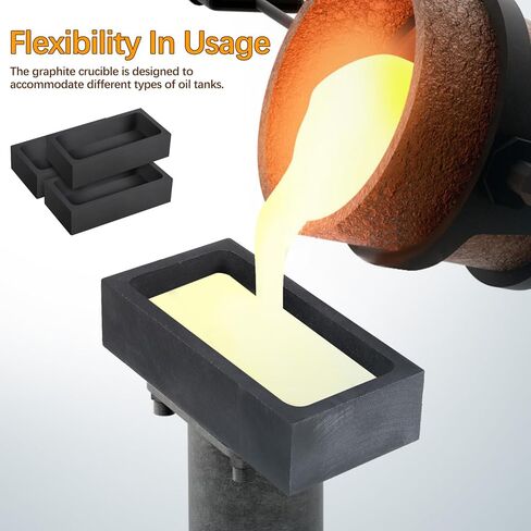 OperItacx Graphite GENT MOUNT من أجل صب المعادن ، صب قالب الصهر لذوبان صقل النحاس النحاس من الألومنيوم الفضي الذهبي (3.9x2x2.5in 3pcs) in Kuwait