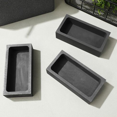 OperItacx Graphite GENT MOUNT من أجل صب المعادن ، صب قالب الصهر لذوبان صقل النحاس النحاس من الألومنيوم الفضي الذهبي (3.9x2x2.5in 3pcs) in Kuwait