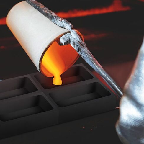 OperItacx Graphite GENT MOUNT من أجل صب المعادن ، صب قالب الصهر لذوبان صقل النحاس النحاس من الألومنيوم الفضي الذهبي (3.9x2x2.5in 3pcs) in Kuwait