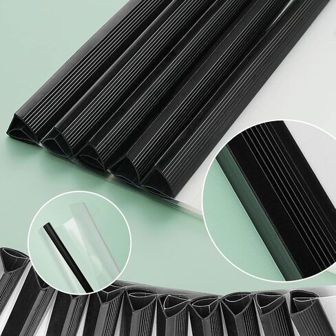 أغطية تقرير Clear Joersh 10pcs مع شريط انزلاق ، واقي من ورقة الموثق البلاستيكية 40 ورقة ، ومجلدات تقارير مع غطاء واضح لمستندات ملف السيرة الذاتية ، الأسود in Kuwait