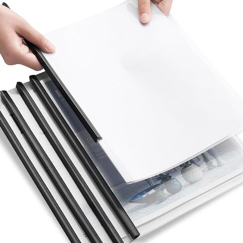 أغطية تقرير Clear Joersh 10pcs مع شريط انزلاق ، واقي من ورقة الموثق البلاستيكية 40 ورقة ، ومجلدات تقارير مع غطاء واضح لمستندات ملف السيرة الذاتية ، الأسود in Kuwait