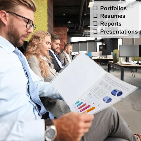 JOERSH 10Pcs Clear Report Covers with Sliding Bar, 40 Sheet Capacity Plastic Binder Paper Protector, Report Folders with Clear Cover for Resume File Documents, Black in Kuwait