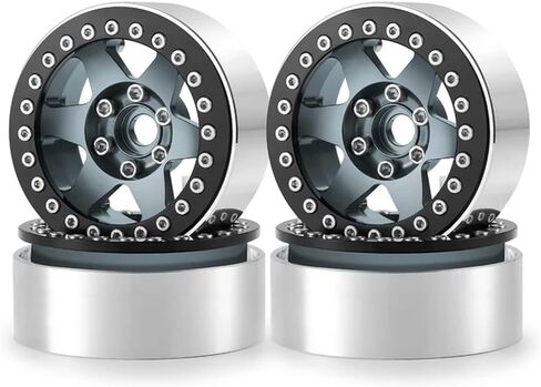 MIBIDAO 2.2 Inch Aluminum Beadlock Wheel Rims Hub 25mm Compatible with Wraith 90048 RR10 TRX-4 1/10 RC Crawler Car Model Parts(4 PCS Titanium) in Saudi Arabia