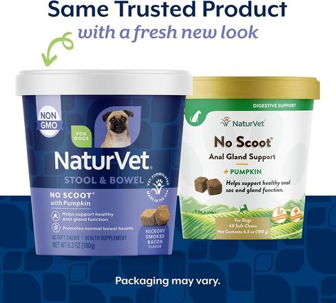 NaturVet No Scoot Stool and Bowel Supplement for Dogs - 120 Soft Chews in Kuwait