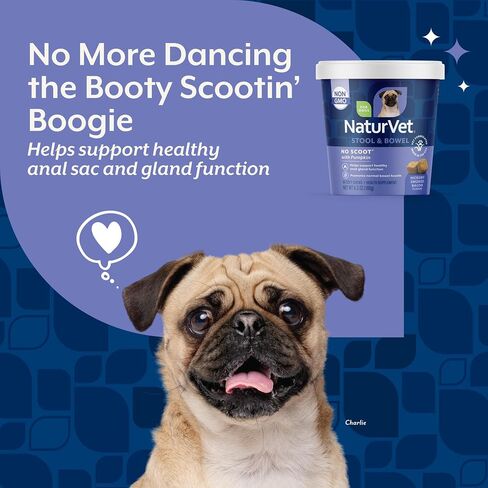 NaturVet No Scoot Stool and Bowel Supplement for Dogs - 120 Soft Chews in Kuwait