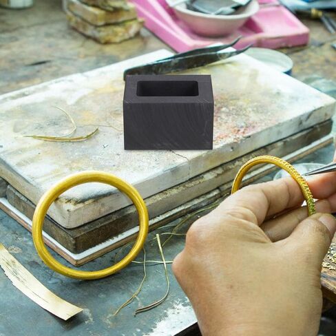 OperItacx Graphite GENT MOUNT من أجل صب المعادن ، صب قالب الصهر لذوبان صقل النحاس النحاس من الألومنيوم الفضي الذهبي (3.9x2x2.5in 3pcs) in Saudi Arabia