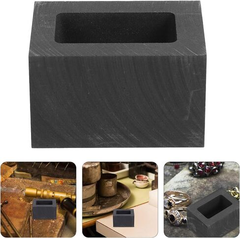 OperItacx Graphite GENT MOUNT من أجل صب المعادن ، صب قالب الصهر لذوبان صقل النحاس النحاس من الألومنيوم الفضي الذهبي (3.9x2x2.5in 3pcs) in Saudi Arabia