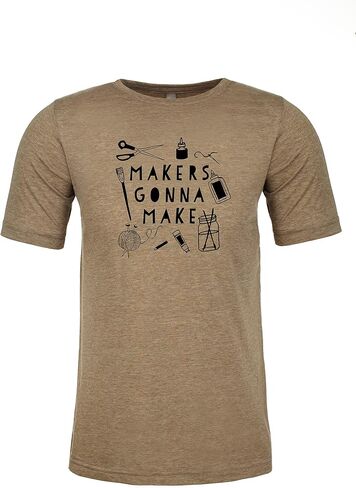 Makers Gonna Make, Graphic Men's Tee, Funny T Shirt, Shirts with Sayings, Stonewash Blue or Sage (M, Stonewash Blue) in Saudi Arabia